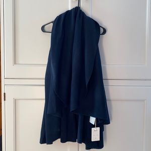 Navy blue shawl vest